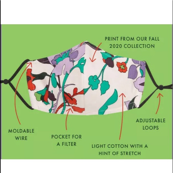 KATE SPADE FLEUR NOUVEAU FACE MASK CHALK PINK - Picture 4 of 4